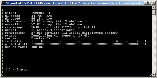 bloom running on Win2k - fake curses